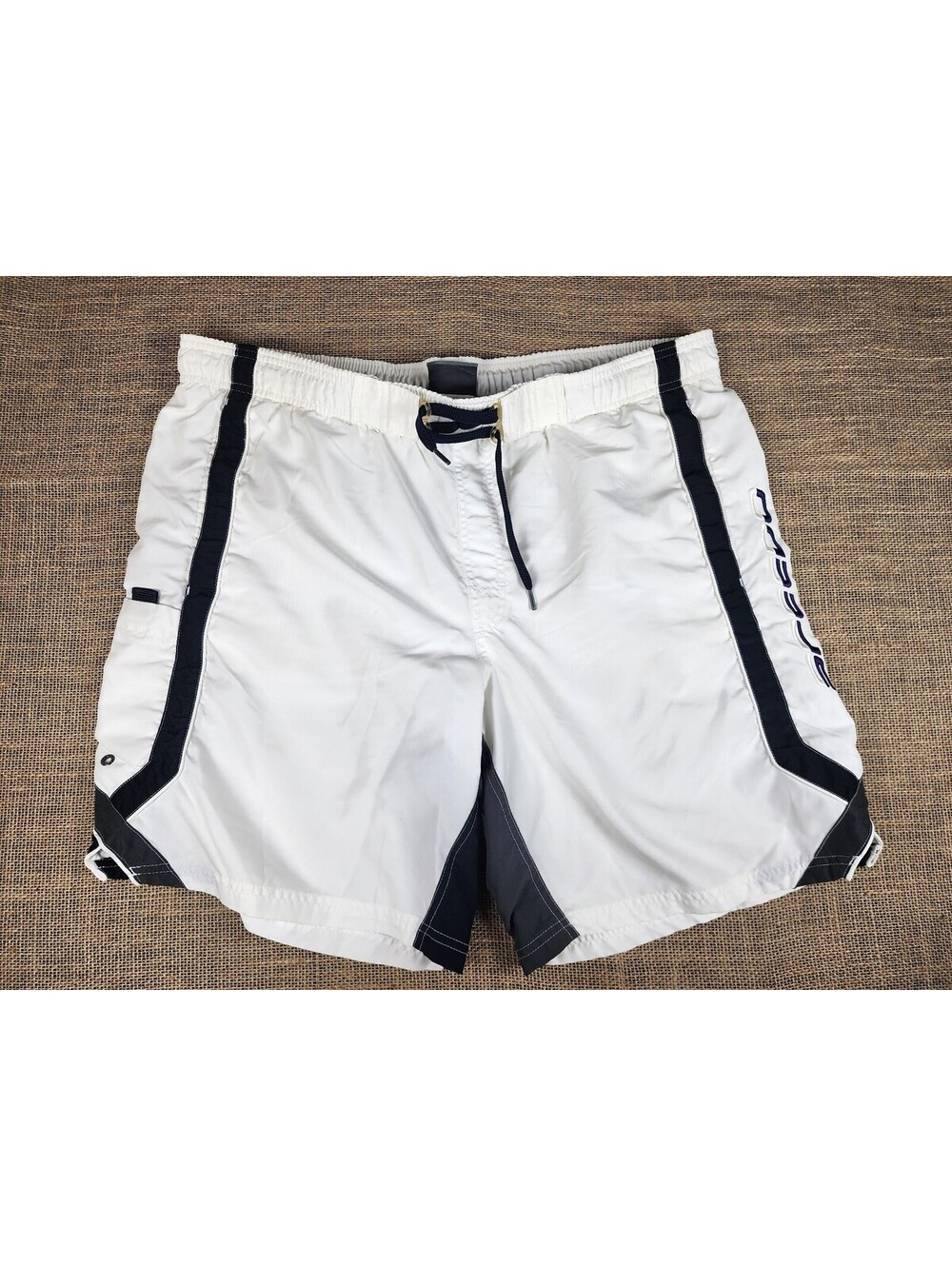 Speedo Men's White and Black Swim Trunks Size XL
